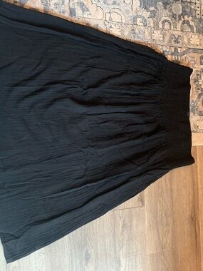 Old Navy Black Smocked-Waist Midi Skirt